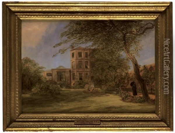 View Of Sir David Wilkie's House In Vicarage Place, Kensington, From The Back Garden Oil Painting - William Collins