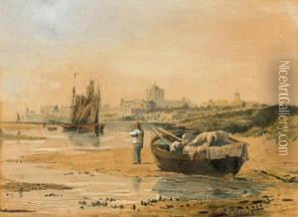 Coastal Seascape Oil Painting - John Skinner Prout