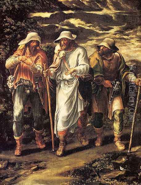 The Walk to Emmaus 1560-65 Oil Painting - Lelio Orsi