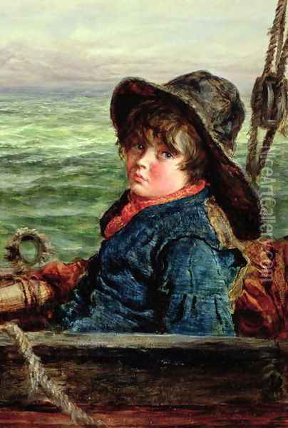 Young Fisher Boy, c.1862 Oil Painting - William McTaggart
