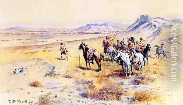 Indian War Party Oil Painting - Charles Marion Russell