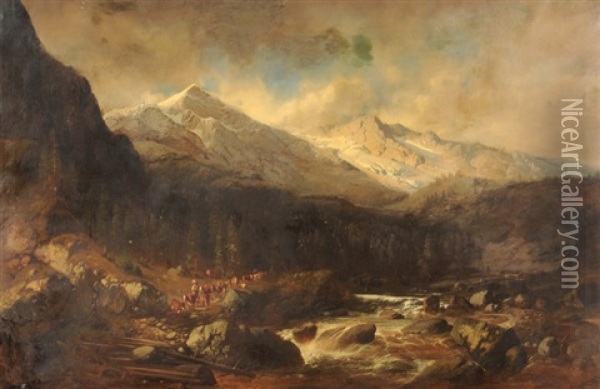 Bayerische Alpen Oil Painting - Karl Millner
