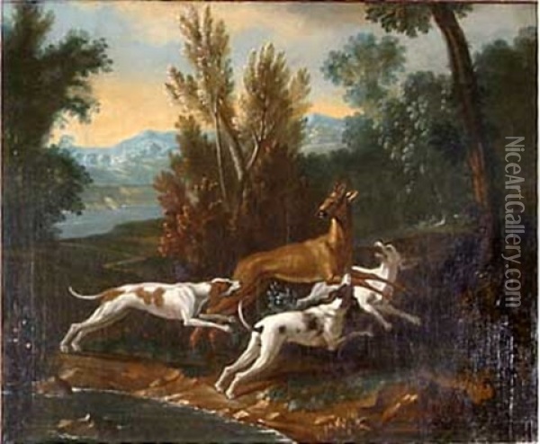 Chasse Au Cervide Oil Painting - Jacques Charles Oudry
