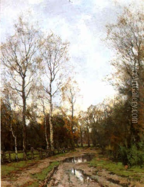 A Path In The Woods Oil Painting - Arnold Marc Gorter