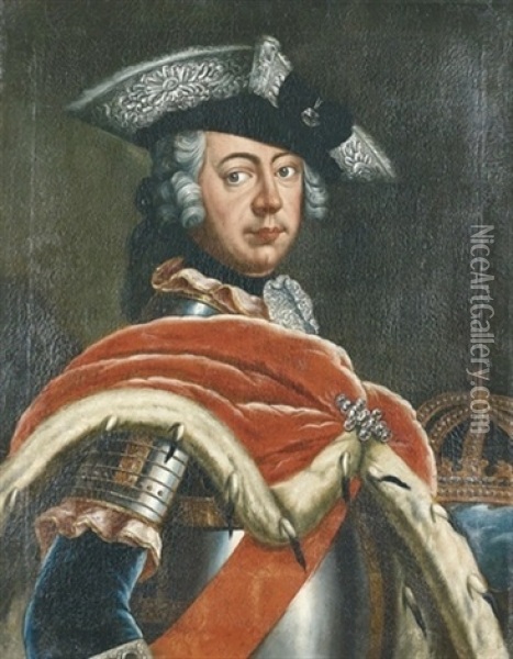 Portrat Von Friedrich Ii., Konig Von Preussen Oil Painting - Antoine Pesne