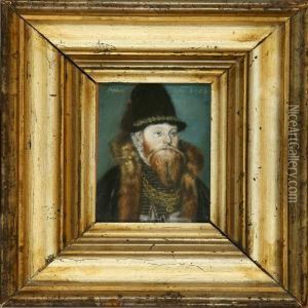 Portrait Of The Danish Nobleman Oluf Mouritzen Krognos Oil Painting - Hans Chr. Hansen Vantore