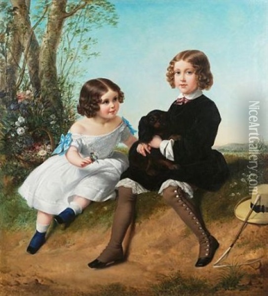 Portraits D'enfants Oil Painting - Alexis Nicolas Perignon the Elder