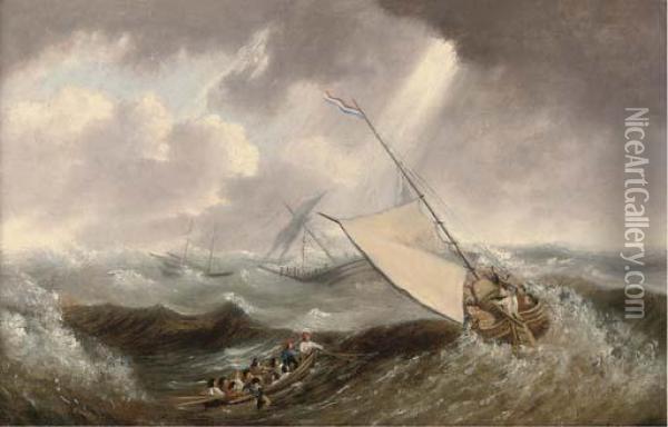 The Rescue Boat Oil Painting - John Christian Schetky