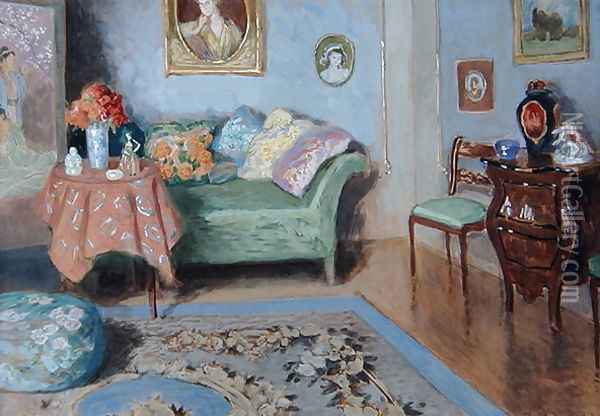Little Drawing Room, c.1915 Oil Painting - Jozef Wodzinski
