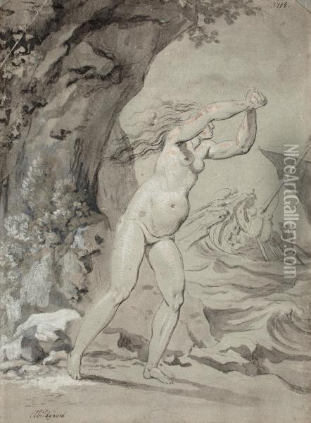 Circe Mourning Odysseus Departure Oil Painting - Nicolas-Abraham Abilgaard