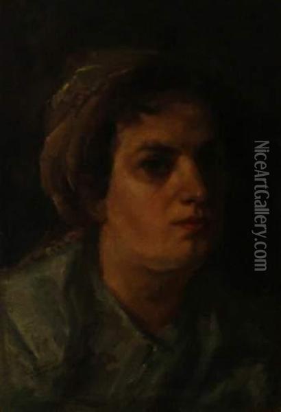 Portrait De Femme Au Bonnet Oil Painting - Ersebeth Kalicza