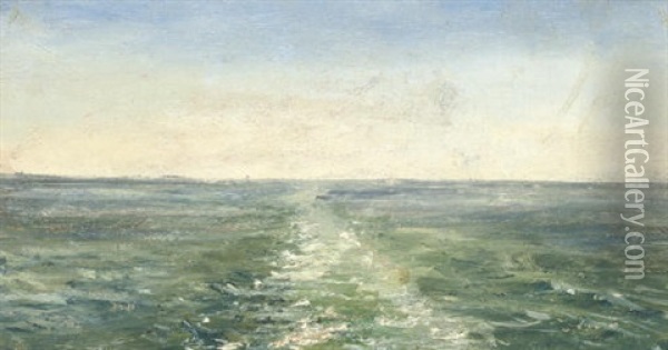 Ship's Wake Oil Painting - William White Warren