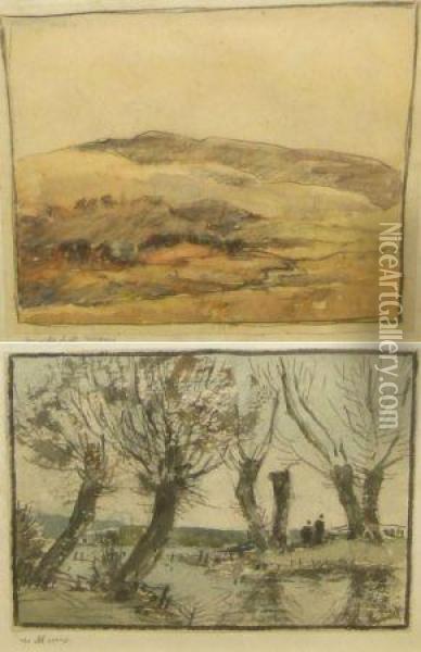 Inscribed Wensleydale; And Willows Oil Painting - George Graham