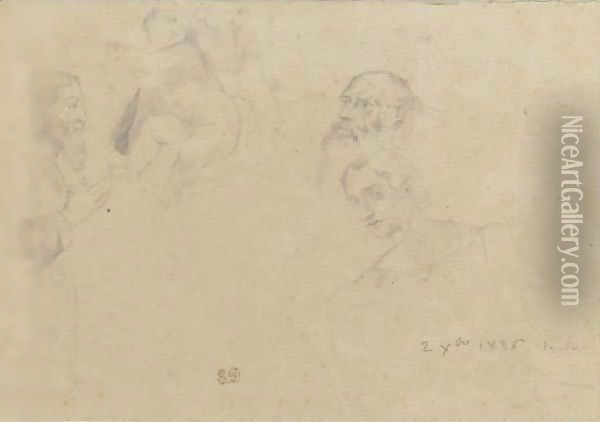 Figure Studies Oil Painting - Eugene Delacroix