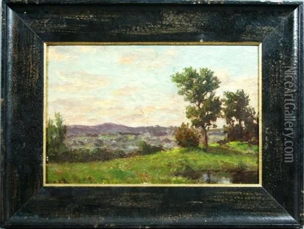 Landscape With Trees (probably A California Scene) Oil Painting - Hiram Reynolds Bloomer
