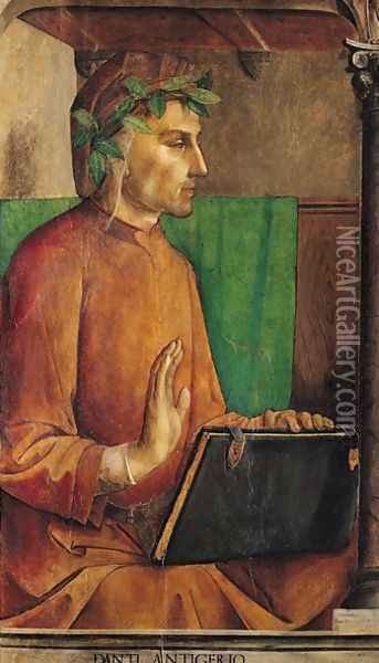 Portrait of Dante Alighieri 1265-1321 Oil Painting - van Gent (Joos van Wassenhove) Joos