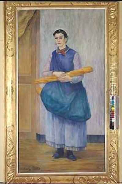 Lady Carrying Bread Oil Painting - Albert Dubois-Pillet