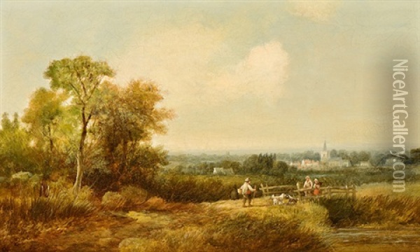 Landschaft Mit Kleiner Brucke Oil Painting - William Beattie-Brown