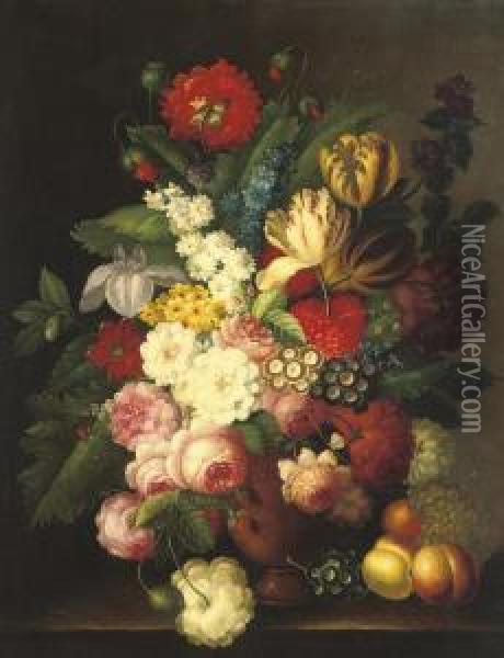 A Beautiful Bouquet Oil Painting - Georg Seitz