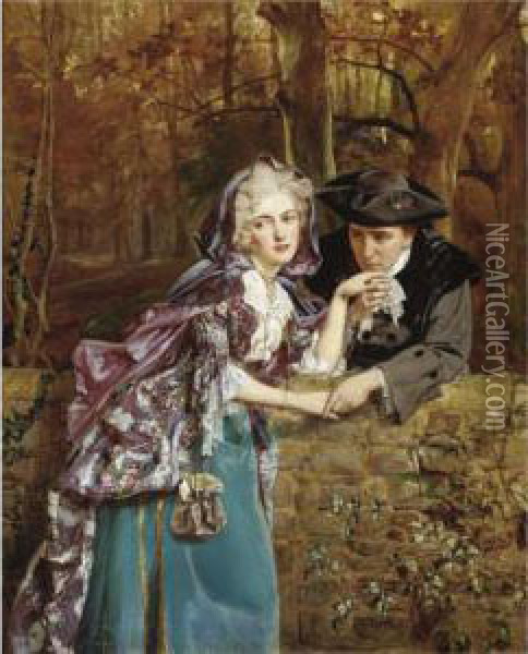 Forbidden Love Oil Painting - Talbot Hughes