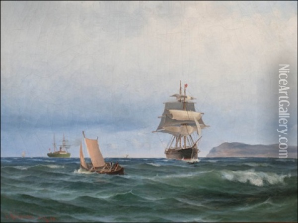 Vuonomaisema (fiord Landscape) Oil Painting - Ludvig Otto Richarde