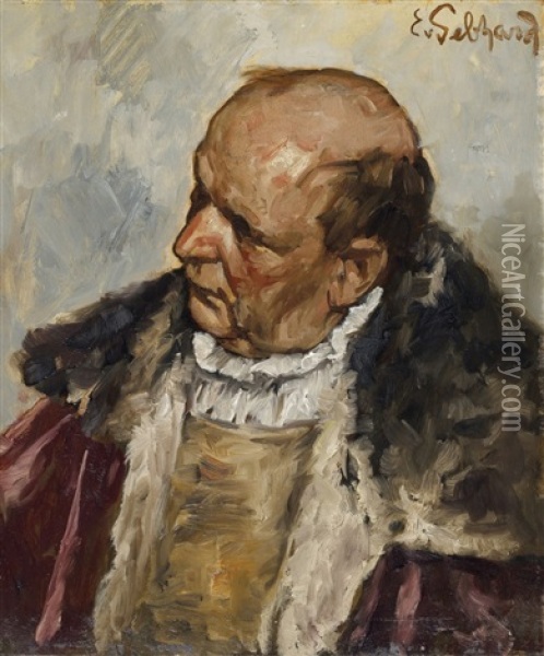 Mannlicher Charakterkopf Oil Painting - Eduard (Karl-Franz) von Gebhardt