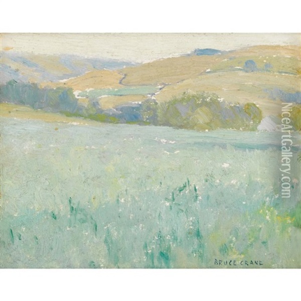 The Oat Field, Newport Oil Painting - Bruce Crane