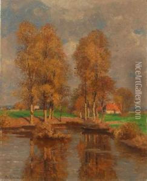 Landschaft Mitweiher Oil Painting - Gustav Adolf Thamm