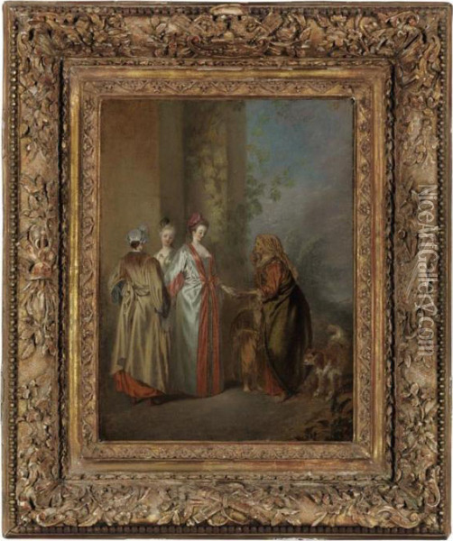 The Fortune Teller Oil Painting - Watteau, Jean Antoine