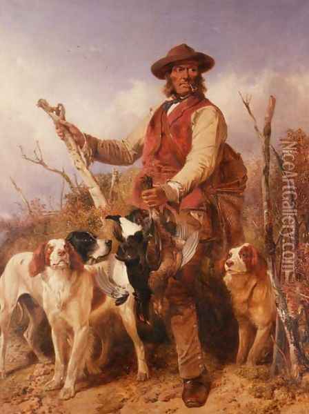 Gamekeeper with Dogs Oil Painting - Richard Ansdell