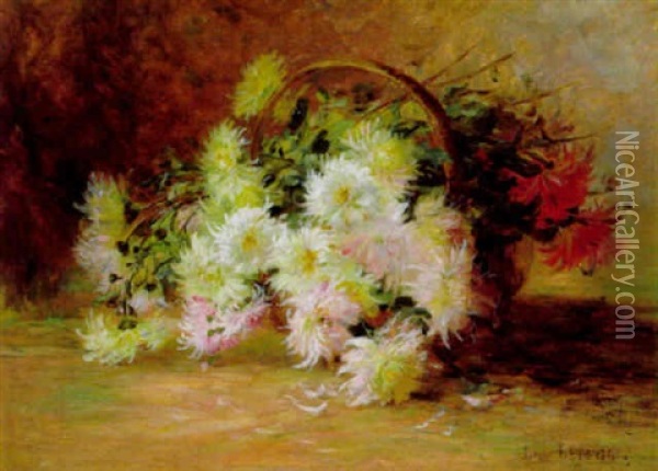 Korb Mit Chrysanthemenbluten Oil Painting - Louis Letsch