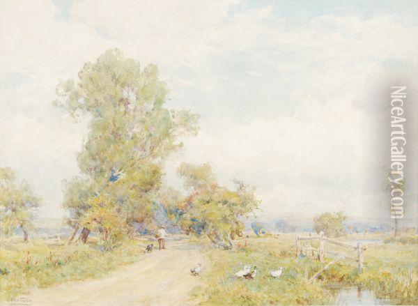 A Road Near Arundel Oil Painting - Ernest Albert Waterlow