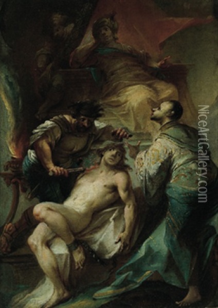 Das Martyrium Des Heiligen Venantius Von Camerino Oil Painting - Johann Wolfgang Baumgartner