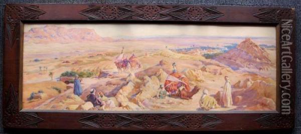 Halte Dans Le Desert Oil Painting - Alphonse Birck