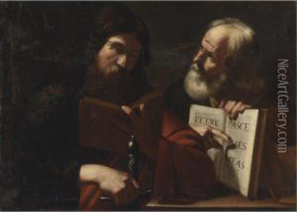 St. Peter And St. Paul Oil Painting - Bartolomeo Manfredi