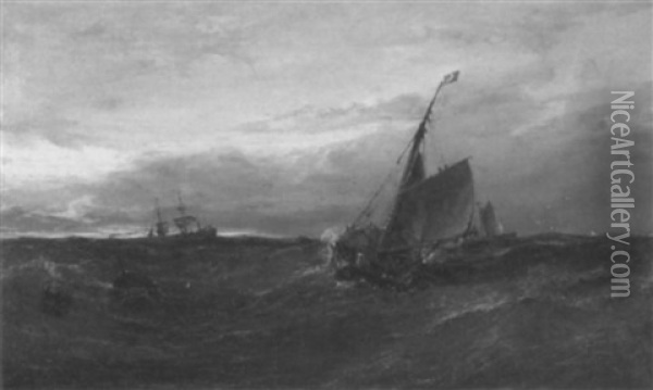 Rounding The Buoy Oil Painting - Edwin Hayes