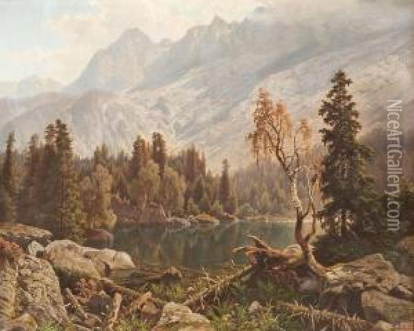 Gebirgssee Oil Painting - Wilhelm Theodor Nocken