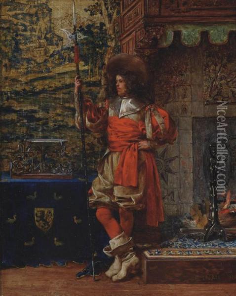 The Palace Guard Oil Painting - Adolphe-Alexandre Lesrel