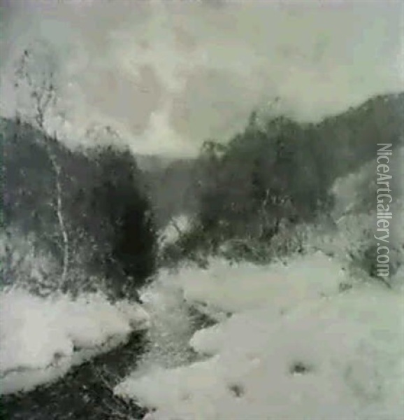 Winter Eve Oil Painting - Ernest Albert