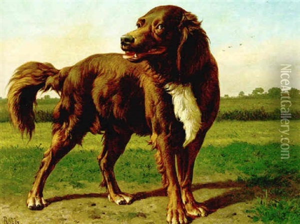 The Gun Dog Oil Painting - Louis Robbe