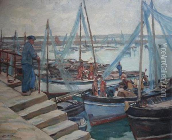 Saint-jean-de-luz, Le Port Oil Painting - Rene Deydier