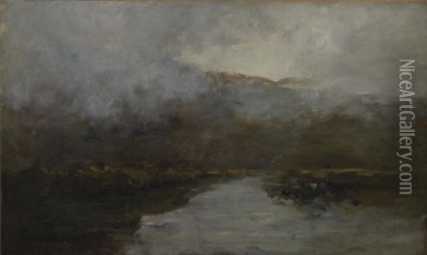 A River Scene Oil Painting - Nathaniel Hone the Younger