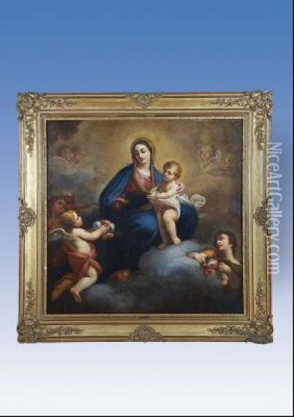 Virgen Del Rosario Con El Nino Oil Painting - Alonso Cano