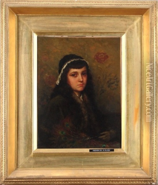 Portrait Of A Young Girl Oil Painting - Frederick Dielman