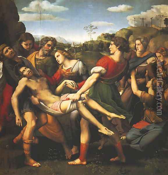 Entombment (Trasporto di Cristo al sepolcro) Oil Painting - Raphael