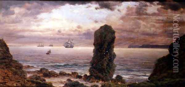 Ships at Sea Oil Painting - Isaac Walter Jenner