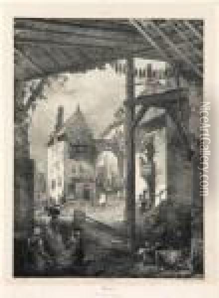 Europe.- Pesmes; Pierre De Daivre; Tombeau De Marguerite De Bourbon, Eglise De Brou Oil Painting - Richard Parkes Bonington