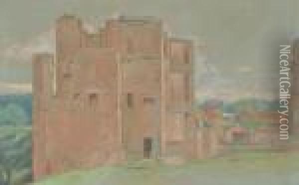 Ruins Of A Castle. Oil Painting - William Rothenstein