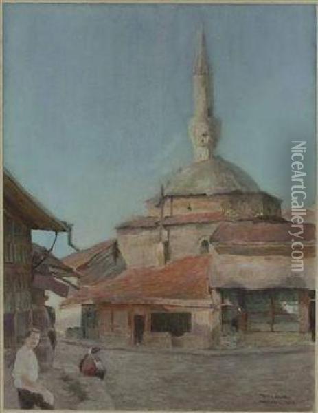 Moschee In Plowdiw Oil Painting - Franz Erler