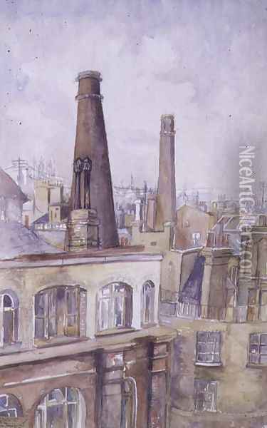 View of the City of London, 1922 Oil Painting - Barbara Weekes